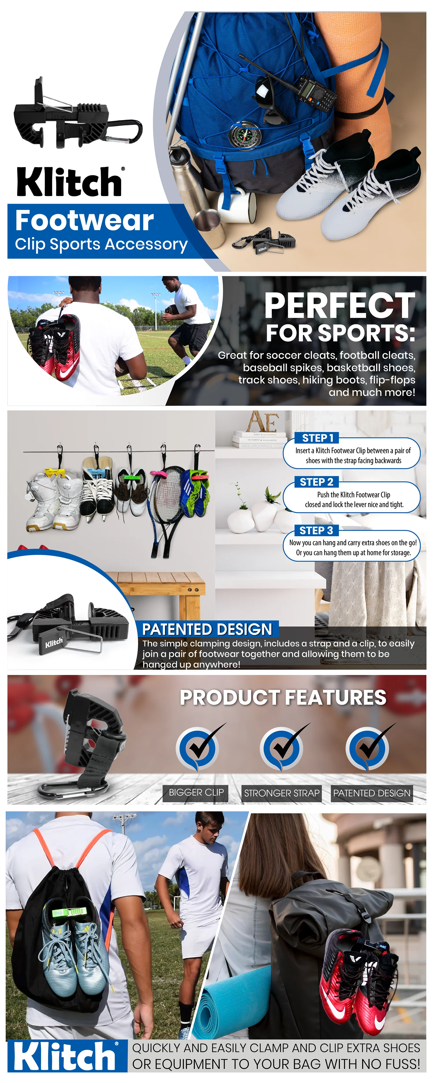 NEW Gen 2.0 Klitch Sport Footwear Clip, Yellow - Image 4